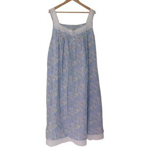 Eileen West Lavender Floral Lace-Trim Chemise